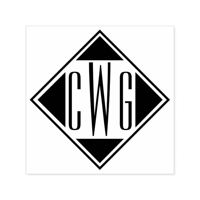 Einfach 3 Anfangsbuchstaben Monogramm #6D Diamantr Permastempel (Design)