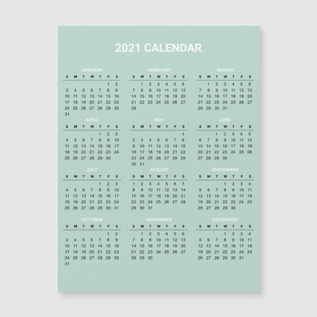 Einfach aber elegant 2020 Kalender | Magnetkarte (Vorderseite)