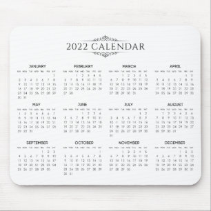 Einfach aber elegant 2022 Kalender   Mousepad