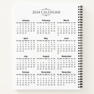 Einfach aber elegant 2024 Kalender   Notebook Notizbuch
