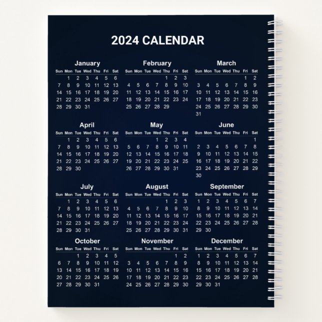 Einfach aber elegant - Kalender 2024 | Notebook Notizbuch (Rückseite)