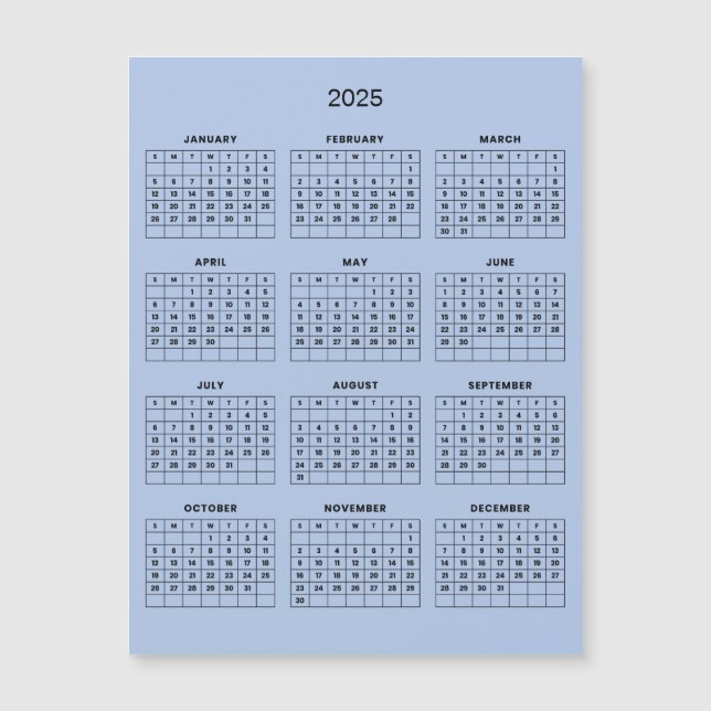 Einfach aber elegant - Kalender 2025 | Magnetkarte (Vorderseite)