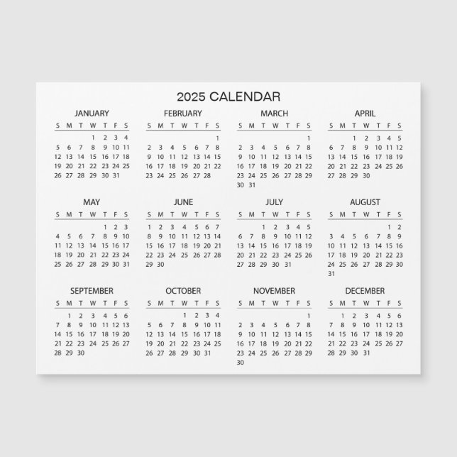 Einfach aber elegant - Kalender 2025 | Magnetkarte (Vorderseite)