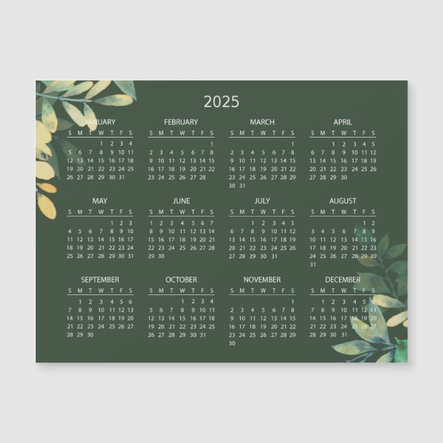 Einfach aber elegant - Kalender 2025 | Magnetkarte (Vorderseite)