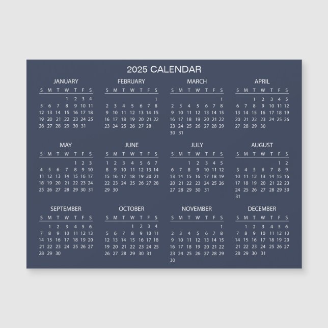 Einfach aber elegant - Kalender 2025 | Magnetkarte (Vorderseite)