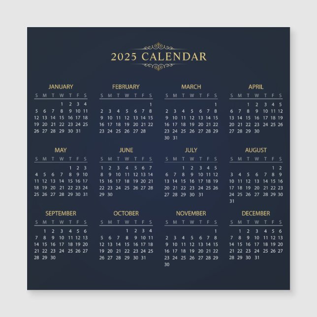 Einfach aber elegant - Kalender 2025 | Magnetkarte (Vorderseite)