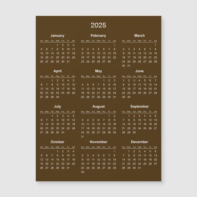Einfach aber elegant - Kalender 2025 | Magnetkarte (Vorderseite)