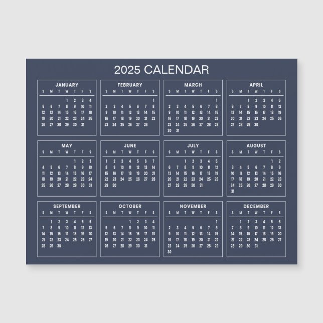Einfach aber elegant - Kalender 2025 | Magnetkarte (Vorderseite)