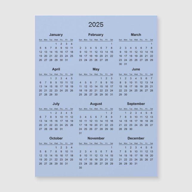 Einfach aber elegant - Kalender 2025 | Magnetkarte (Vorderseite)