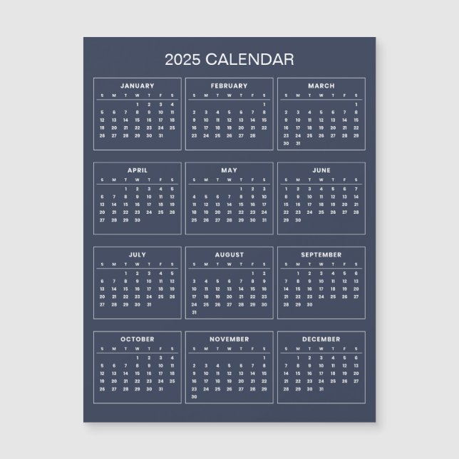 Einfach aber elegant - Kalender 2025 | Magnetkarte (Vorderseite)