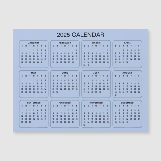Einfach aber elegant - Kalender 2025 | Magnetkarte (Vorderseite)