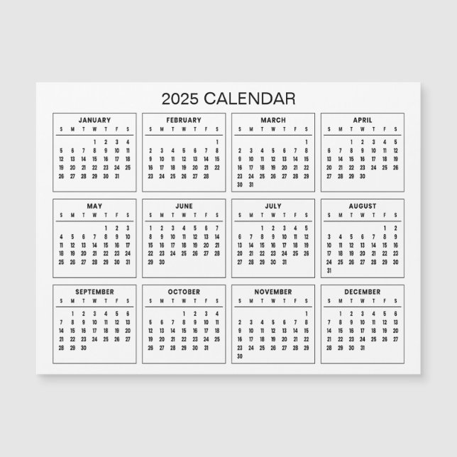 Einfach aber elegant - Kalender 2025 | Magnetkarte (Vorderseite)