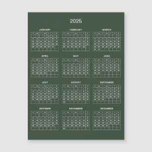 Einfach aber elegant - Kalender 2025 Magnetkarte