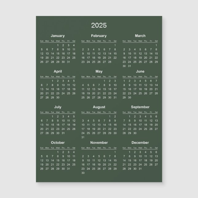 Einfach aber elegant - Kalender 2025 | Magnetkarte (Vorderseite)