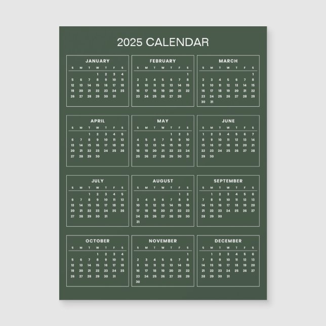 Einfach aber elegant - Kalender 2025 | Magnetkarte (Vorderseite)