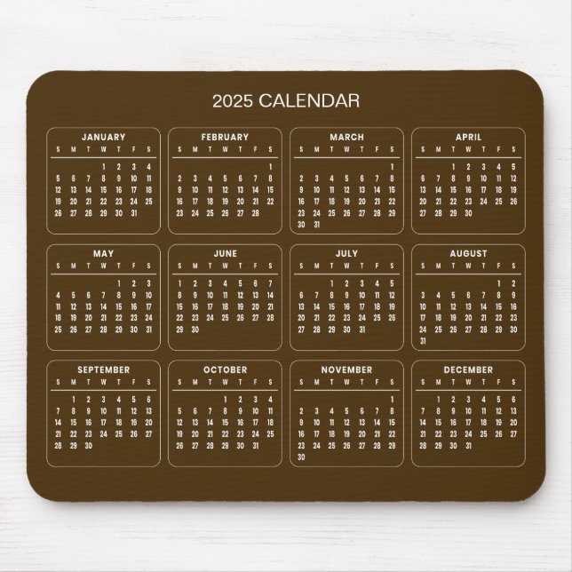 Einfach aber elegant - Kalender 2025 | Mousepad (Vorne)