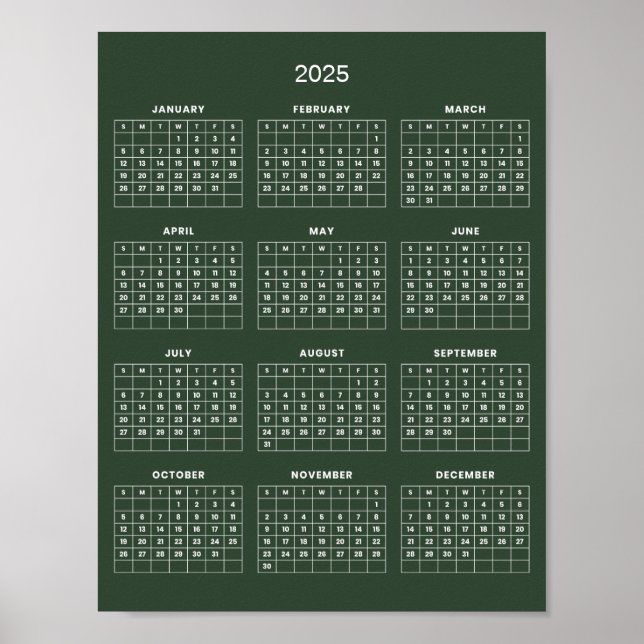 Einfach aber elegant - Kalender 2025 | Poster (Vorne)