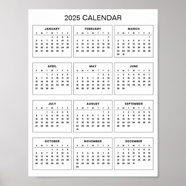 Einfach aber elegant - Kalender 2025 | Poster (Vorne)