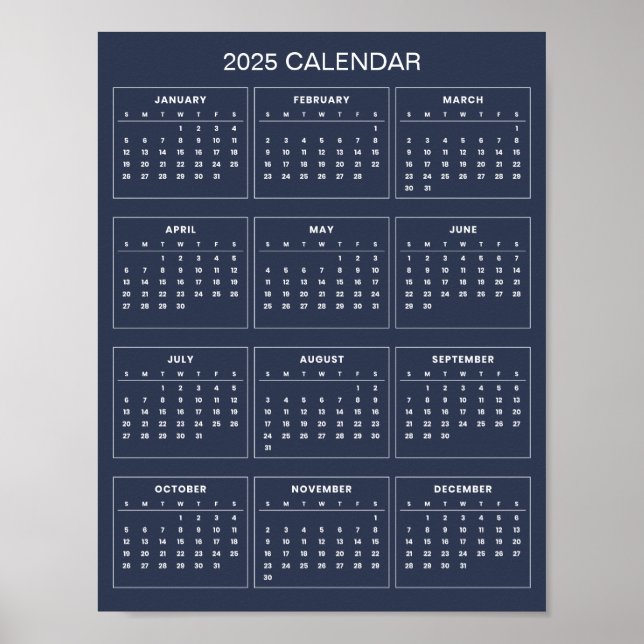 Einfach aber elegant - Kalender 2025 | Poster (Vorne)