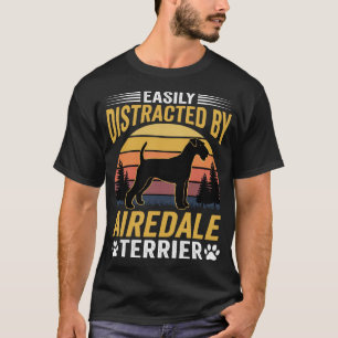 Einfach abgelenkt durch Airedale Terrier Retro Hun T-Shirt