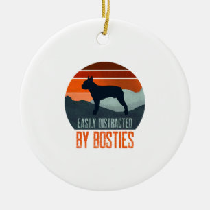 Einfach abgelenkt durch Bosties Hunde Spaziergang Keramik Ornament