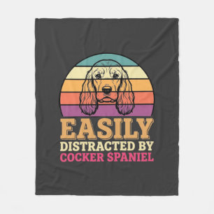 Einfach abgelenkt durch Cocker Spaniel Retro Hund Fleecedecke
