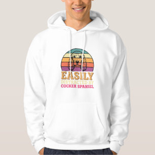 Einfach abgelenkt durch Cocker Spaniel Retro Hund Hoodie