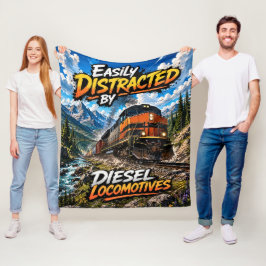 Einfach abgelenkt durch Diesellokomotiven Fleecedecke