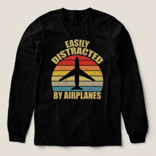 Einfach abgelenkt durch Flugzeuge Flugzeugliebhabe Tri-Blend Shirt