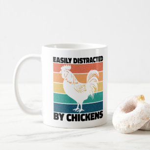 Einfach abgelenkt durch Hühner Coole Hahnliebhaber Kaffeetasse