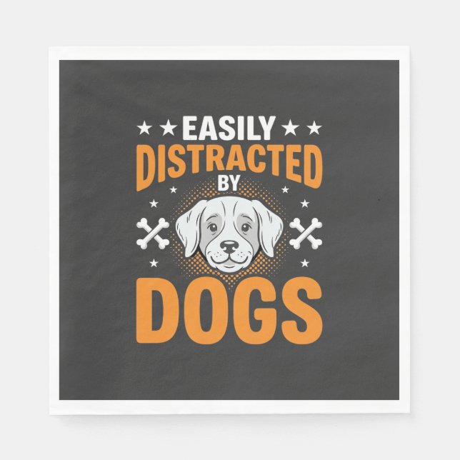 Einfach abgelenkt durch Hunde Serviette (Vorderseite)