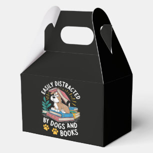 Einfach abgelenkt durch Hunde und Bücher Lustige H Geschenkschachtel