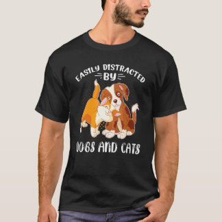 Einfach abgelenkt durch Hunde und Katzen - liebe H T-Shirt