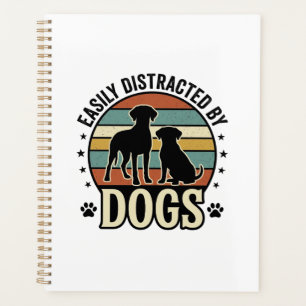 Einfach abgelenkt durch Hunde Vintage Silhouette D Planer