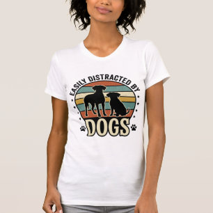 Einfach abgelenkt durch Hunde Vintage Silhouette D T-Shirt