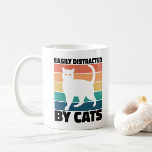 Einfach abgelenkt durch Katzen kitty kawaii Lustig Kaffeetasse