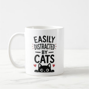 Einfach abgelenkt durch Katzen Lustiger Katzenlieb Kaffeetasse