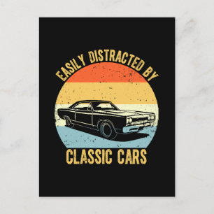 Einfach abgelenkt durch Oldtimer Postkarte