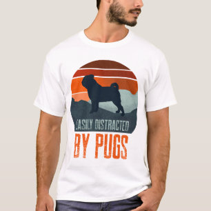 Einfach abgelenkt durch Pugs Gassi gehen T-Shirt