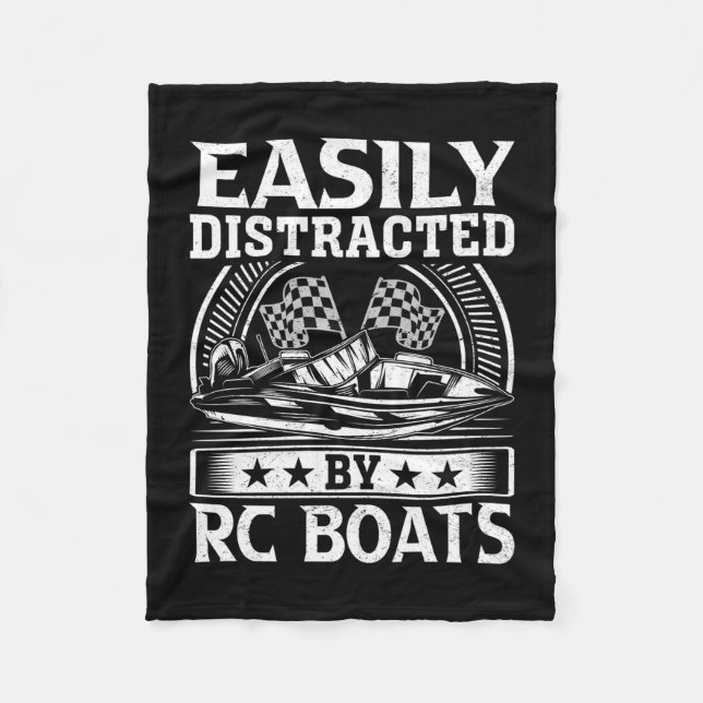 Einfach abgelenkt durch RC-Boote - Modellboot-Gesc Fleecedecke (Vorderseite)
