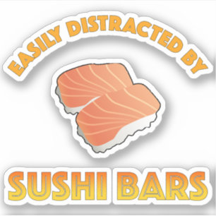 Einfach abgelenkt durch Sushi-Bars Aufkleber