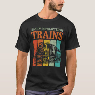 Einfach abgelenkt durch Züge Lustige Lokführer Män T-Shirt