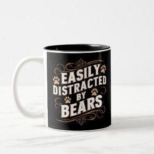 Einfach abgelenkt von Bären Schwule Bären-Pride  Zweifarbige Tasse