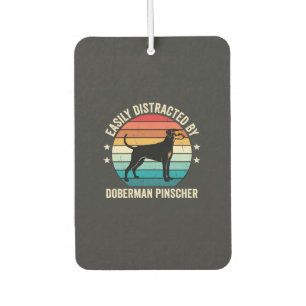 Einfach abgelenkt von Dobermann Retro-Sonnenunterg Autolufterfrischer