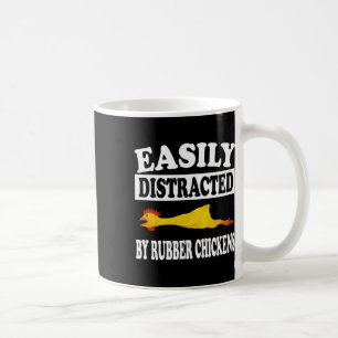 Einfach abgelenkt von Gummihühnern Lustiges Gesche Kaffeetasse
