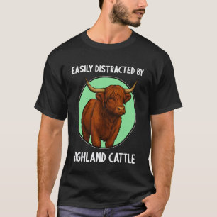 Einfach abgelenkt von Highland-Rindern Highland-Ku T-Shirt