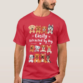 Einfach abgelenkt von Hunden Vintageee lustiger Hu T-Shirt