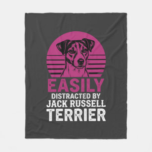 Einfach abgelenkt von Jack Russell Terrier Fleecedecke