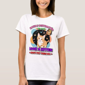 Einfach abgelenkt von Katzen Lustiges Katzenliebha T-Shirt