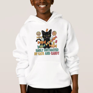 Einfach abgelenkt von Katzen und Süßigkeiten Hoodie